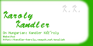 karoly kandler business card